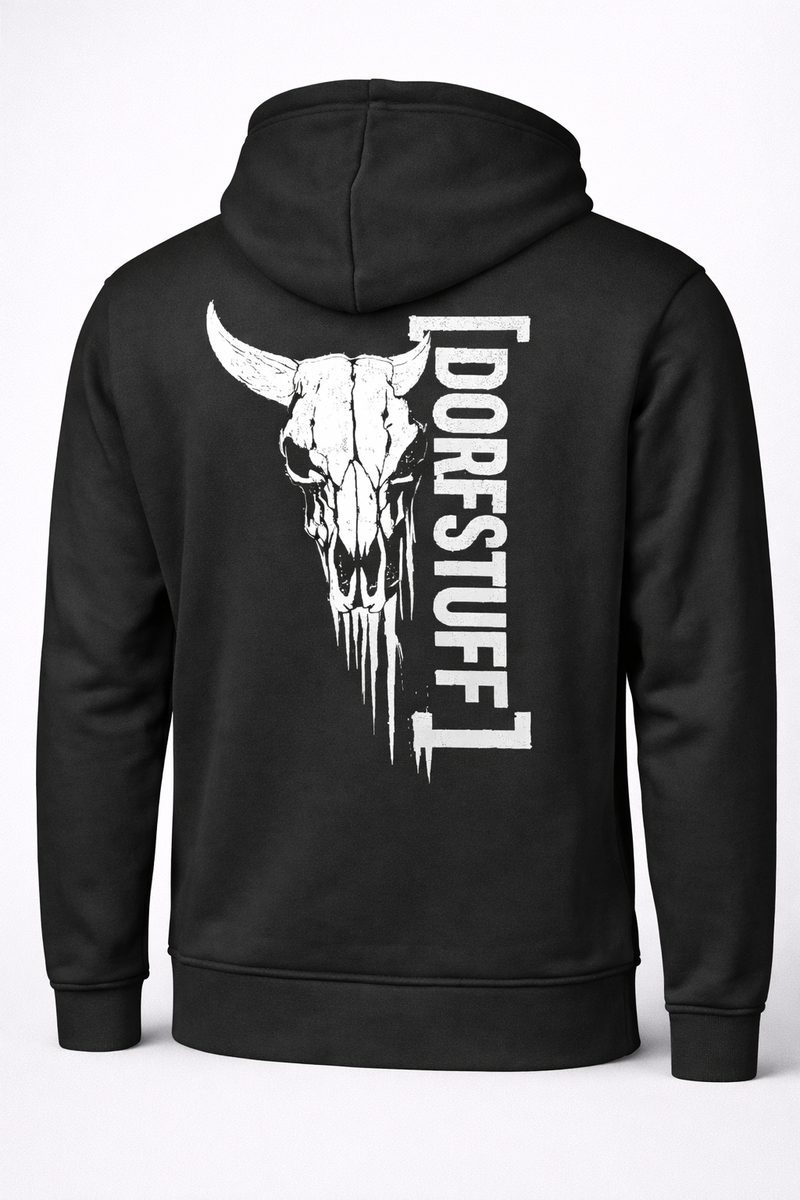 Dorfstuff Hoodie – Schädel drauf. Fertig.