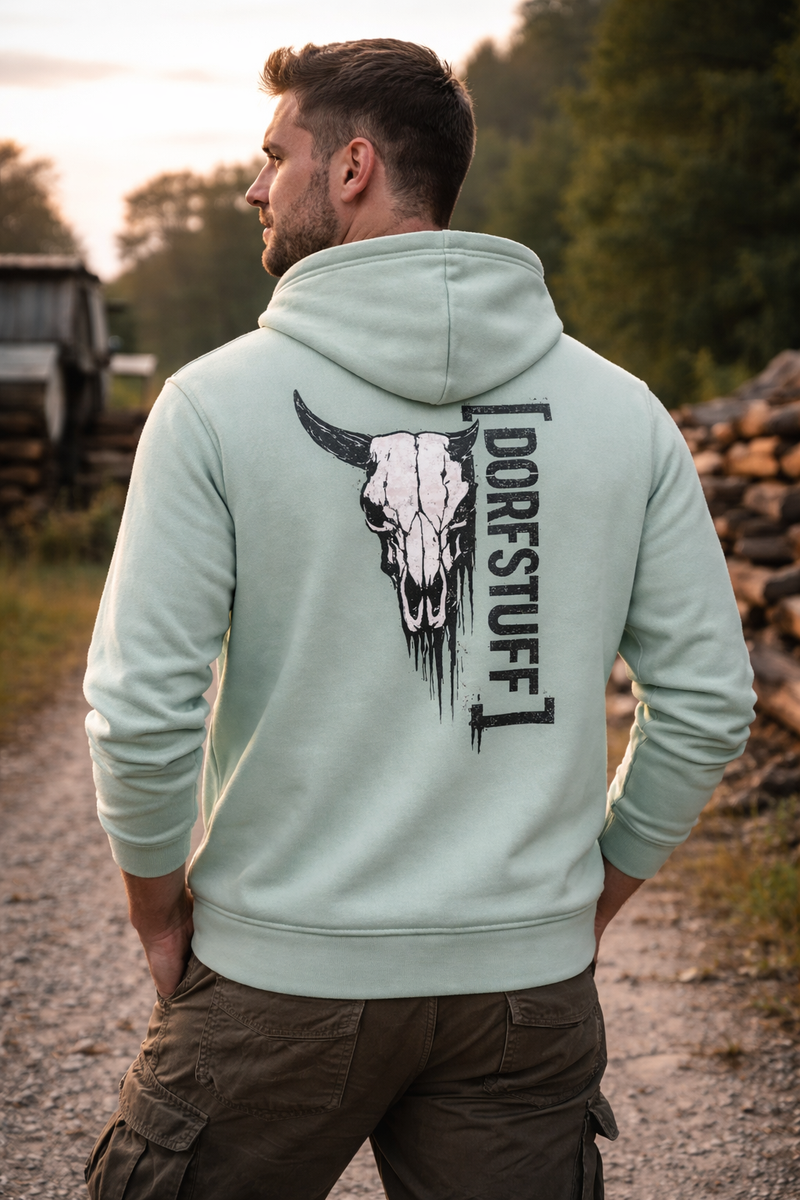 Dorfstuff Hoodie – Schädel drauf. Fertig.